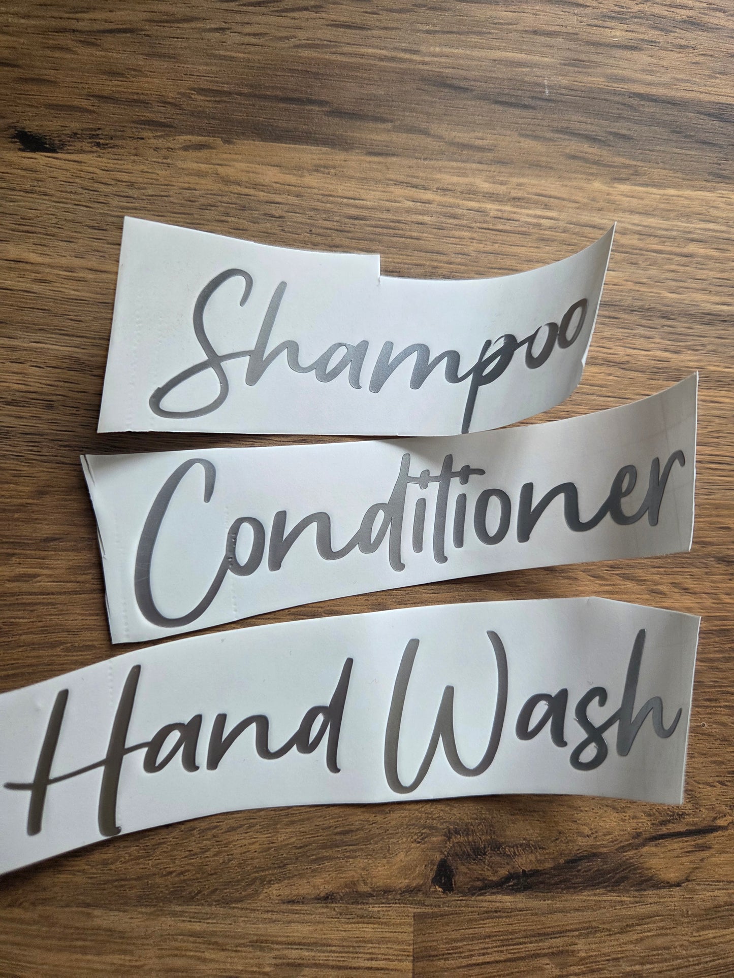 Bathroom shower room accessory labels