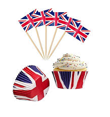 Union Jack cupcake cases