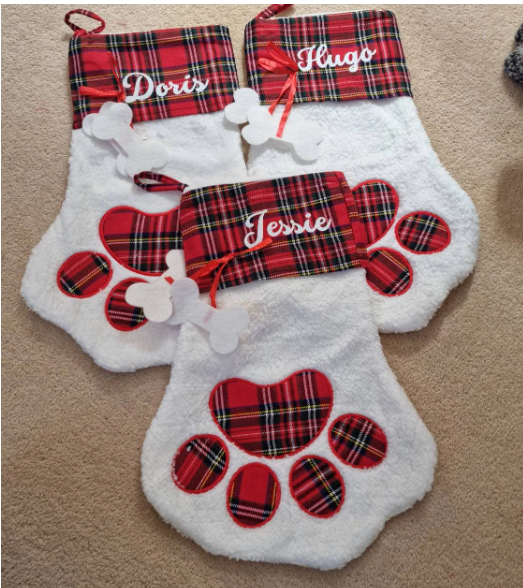 Pet Paw Print Christmas Stocking