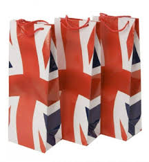 Union Jack bottle gift bags