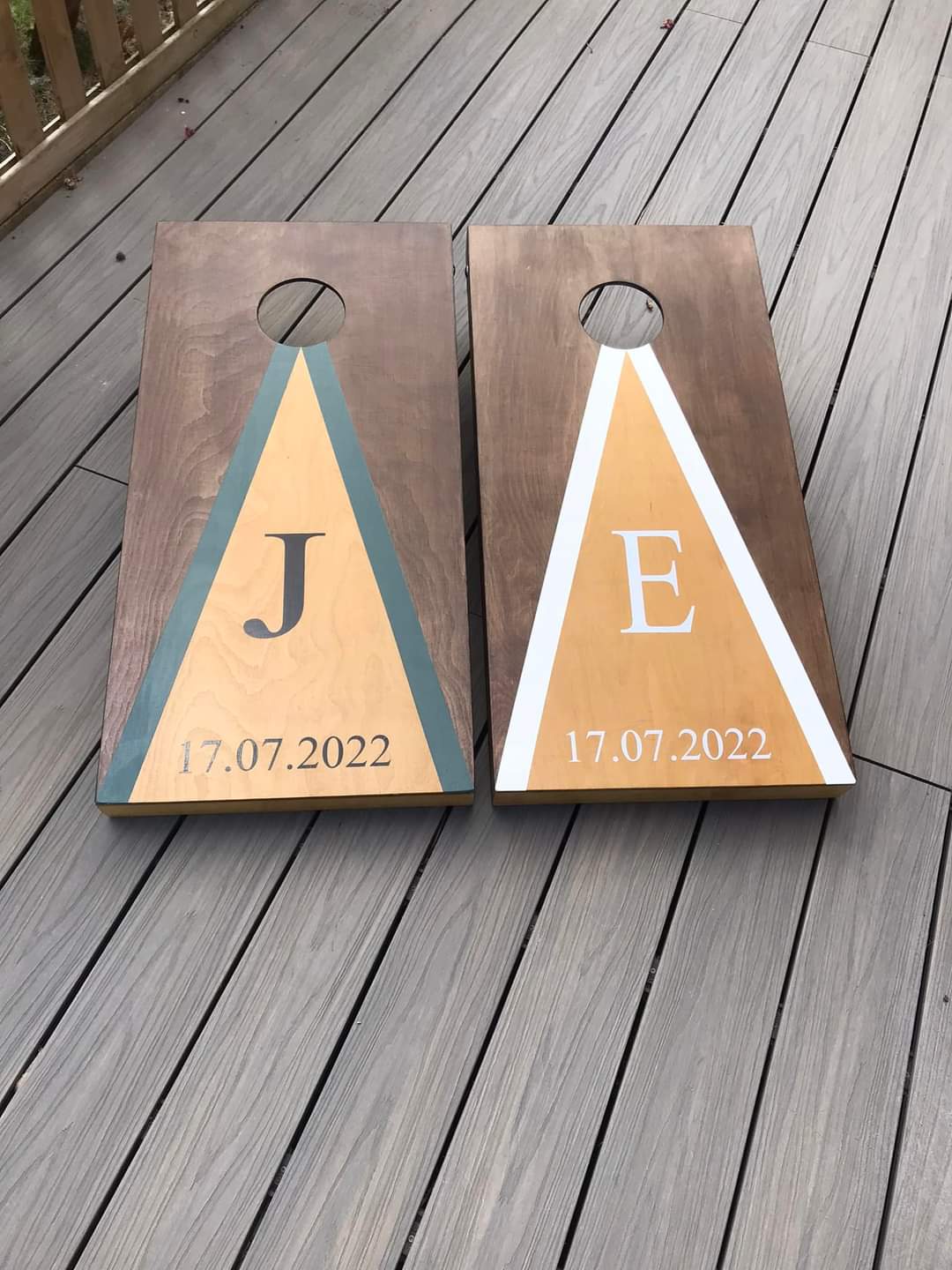 Medium sized wooden garden game - Bean Bag Toss / Cornhole