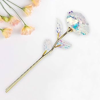 Enchanted Handmade Iridescent Foil Artificial Rose Flower, Galaxy Eternity Rose, Best Gift for Mother's Day Valentine's Day, Surprise for Women Daughter Girlfriend